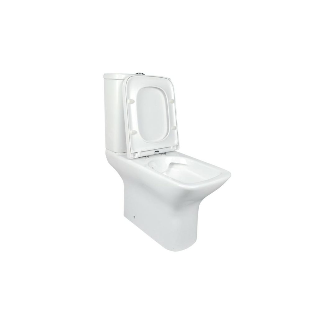 Close Coupled Rimless Open Back Toilet With Soft Close Seat – Palma Bathroom