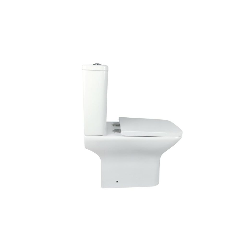 Close Coupled Rimless Open Back Toilet With Soft Close Seat – Palma Bathroom