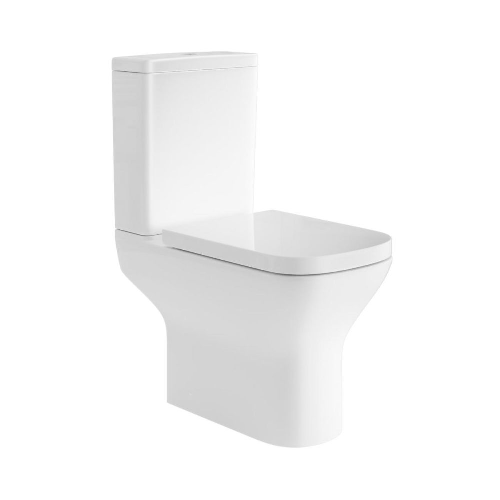 Close Coupled Rimless Open Back Toilet With Soft Close Seat – Palma Bathroom