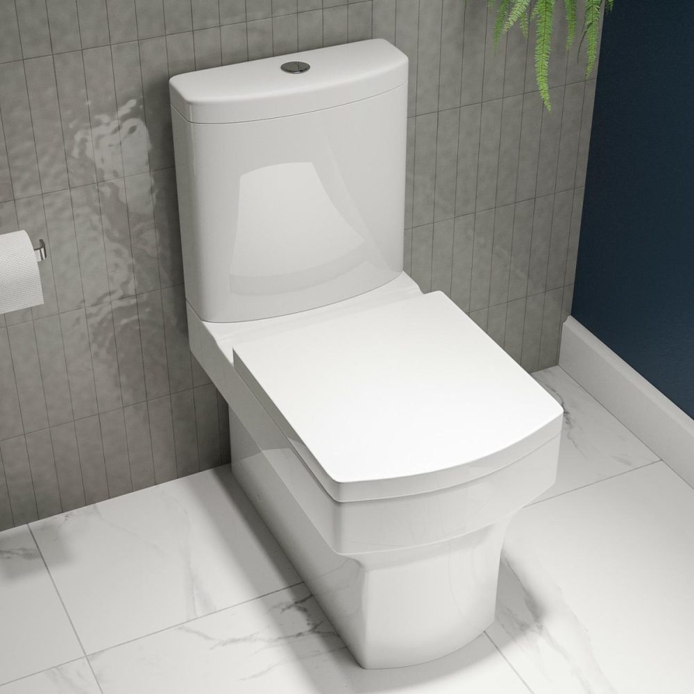 Close Coupled Rimless Toilet With Soft Close Seat – Ashford Bathroom