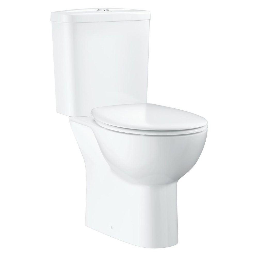 Close Coupled Rimless Toilet With Soft Close Seat – Bau Bathroom