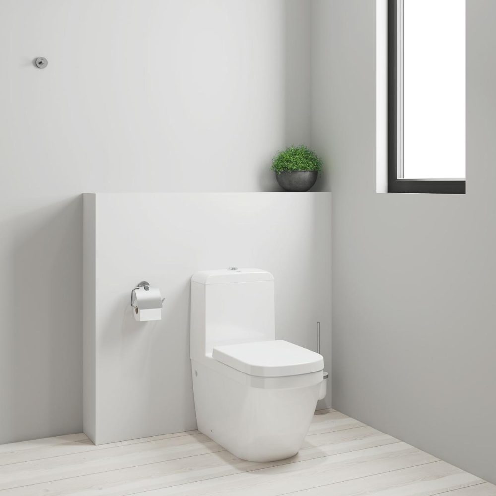 Close Coupled Rimless Toilet With Soft Close Seat – Euro Bathroom