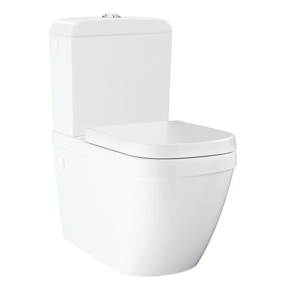 Close Coupled Rimless Toilet With Soft Close Seat – Euro Bathroom