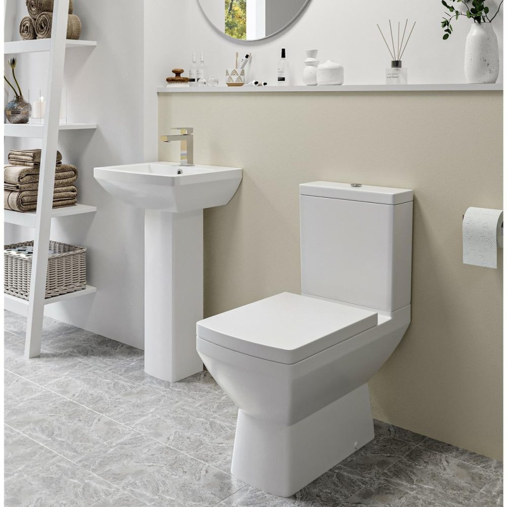 Close Coupled Toilet And Basin Bathroom Suite – Tabor Bathroom