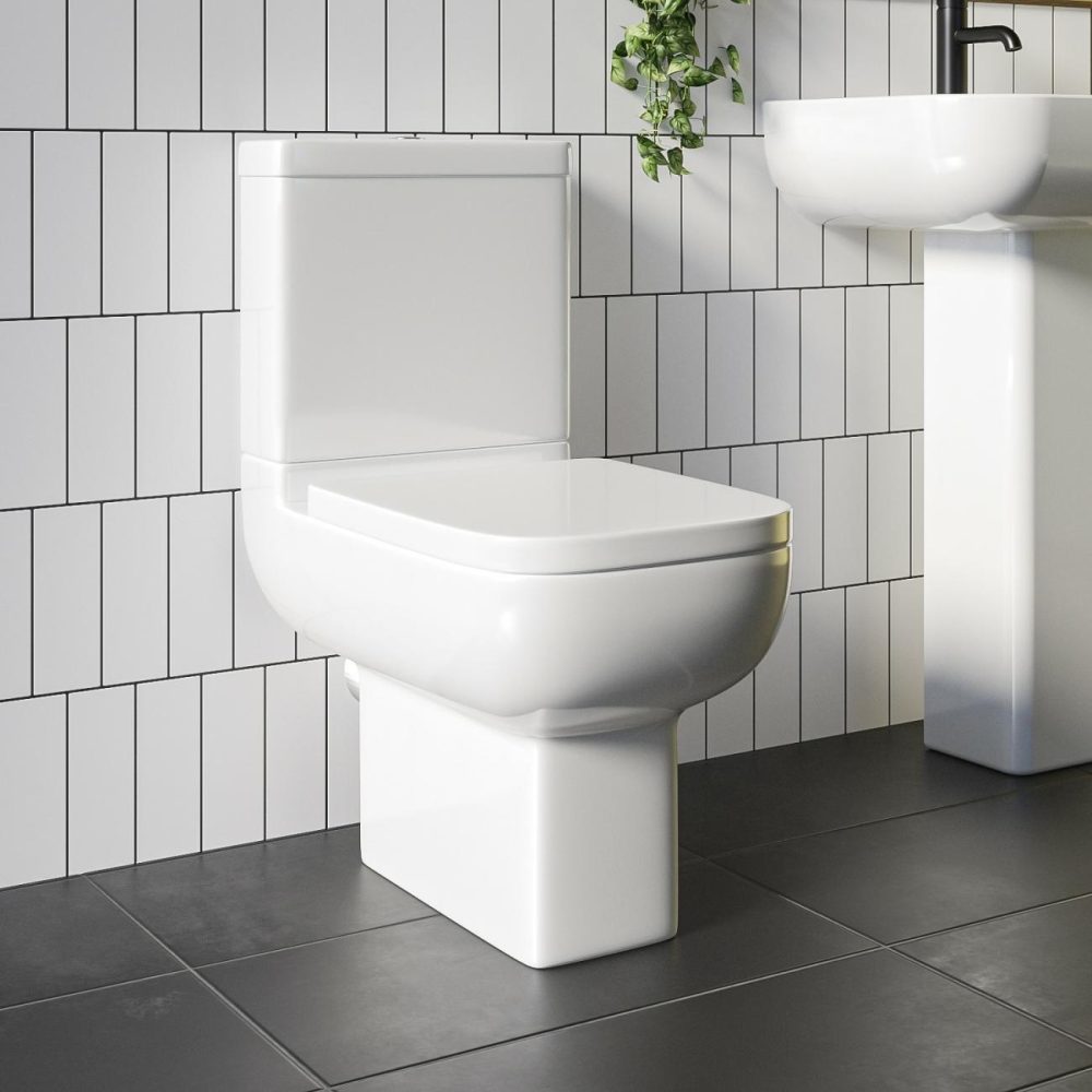 Close Coupled Toilet With Soft Close Seat – Seren Bathroom