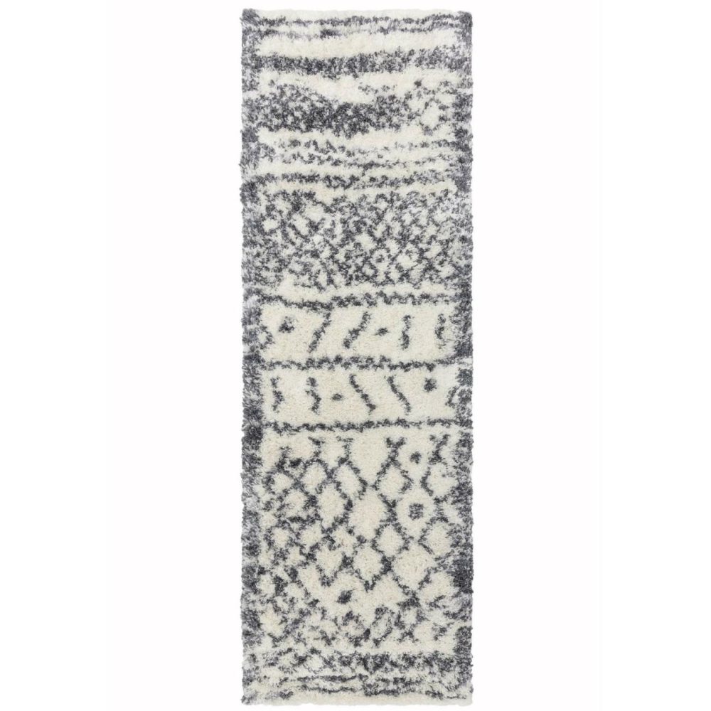 Cream & Grey Runner Rug 080X240Cm -Alto Dining