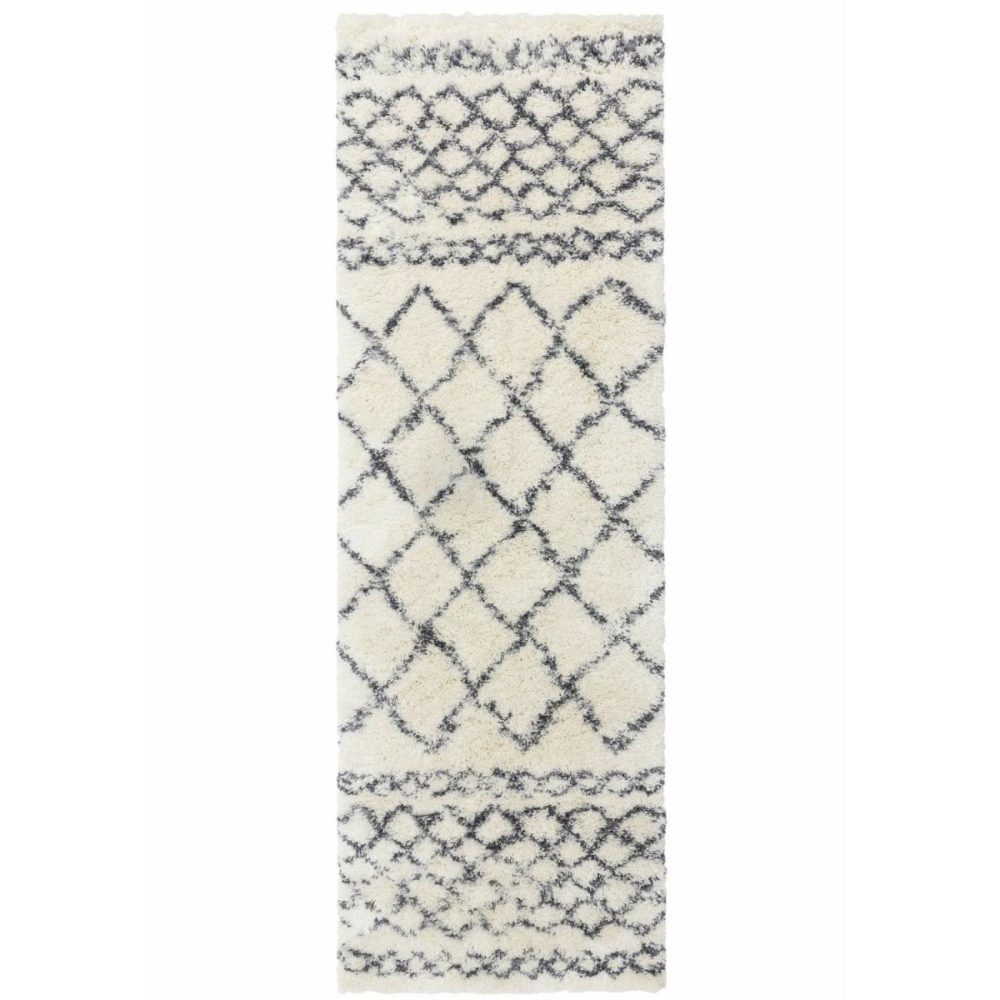 Cream & Grey Runner Rug 080X240Cm -Alto Dining