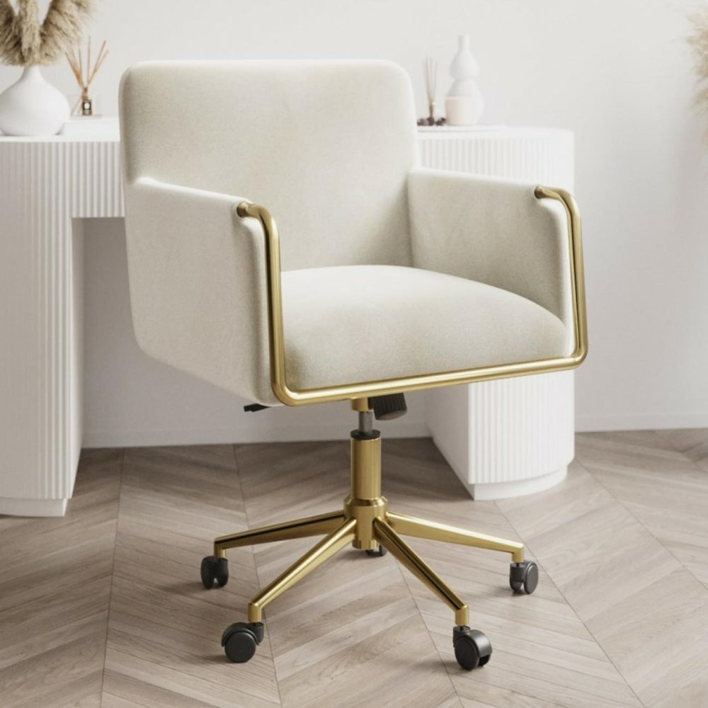 Cream Velvet Tub Office Chair – Sonny Office