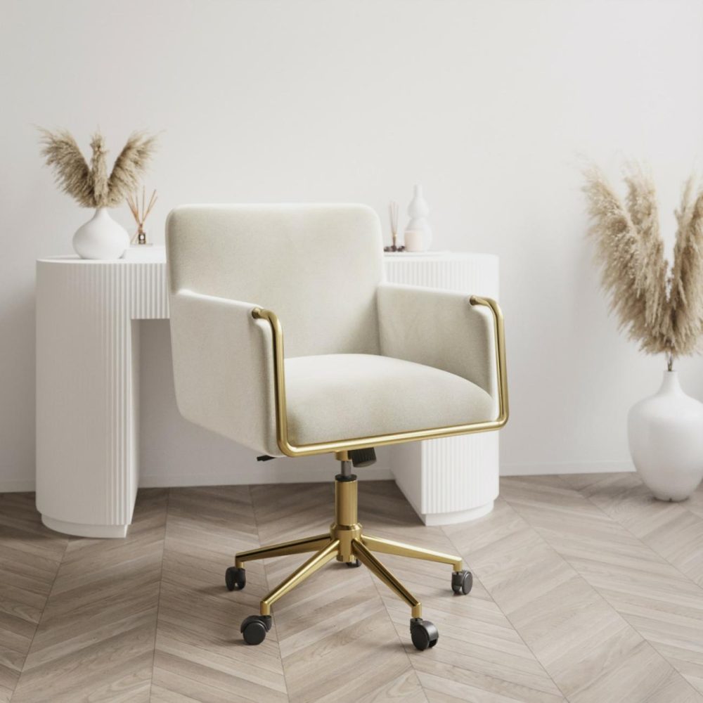 Cream Velvet Tub Office Chair – Sonny Office