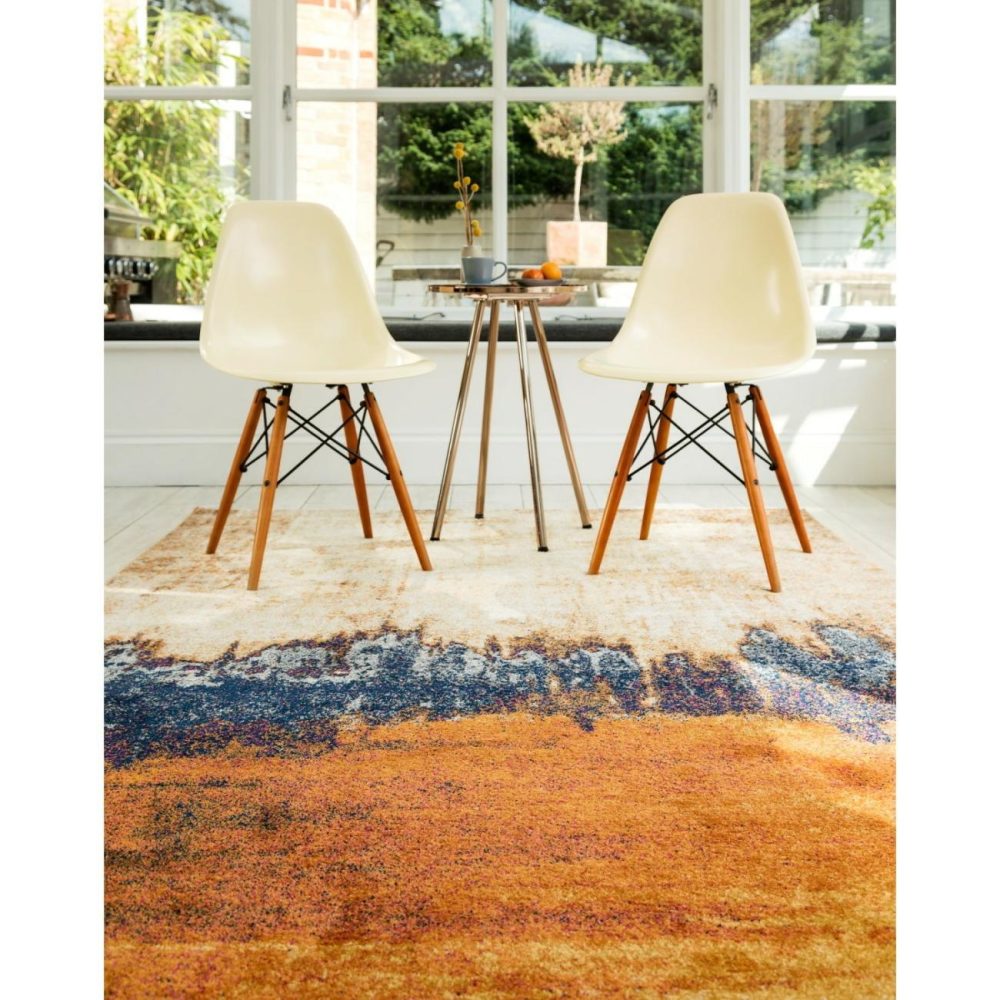 Distressed Orange Ombre Rug – 120X170Cm – Nova Dining