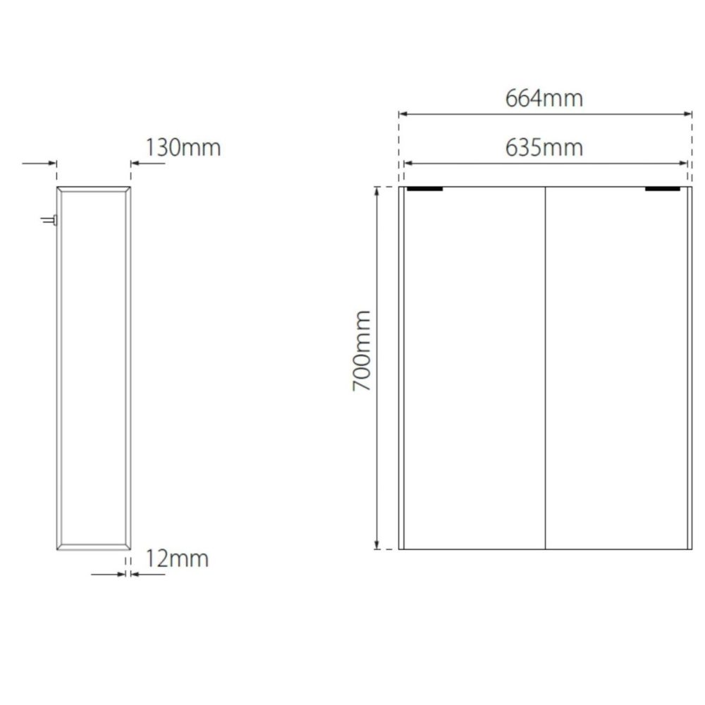 Double Door Ainsley Chrome Mirrored Bathroom Cabinet With Lights & Wireless Speaker 664 X 700Mm Bathroom