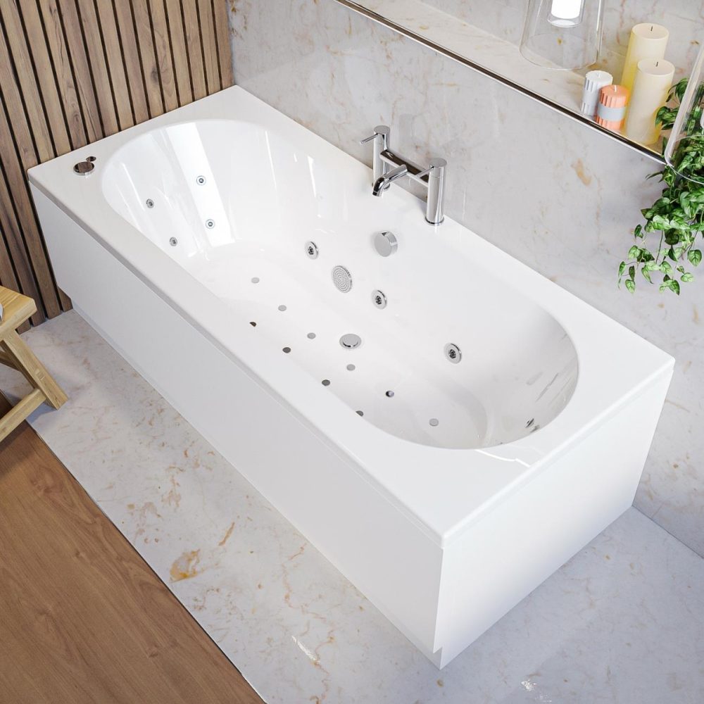 Double Ended Whirlpool Spa Bath With 14 Whirlpool & 12 Airspa Jets 1700 X 750Mm – Burford Bathroom