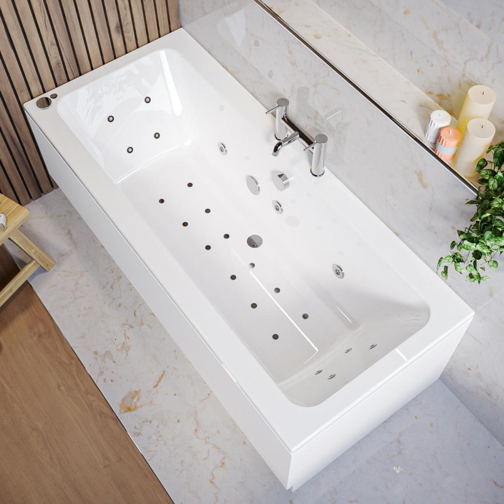 Double Ended Whirlpool Spa Bath With 14 Whirlpool & 12 Airspa Jets 1700 X 750Mm – Chiltern Bathroom