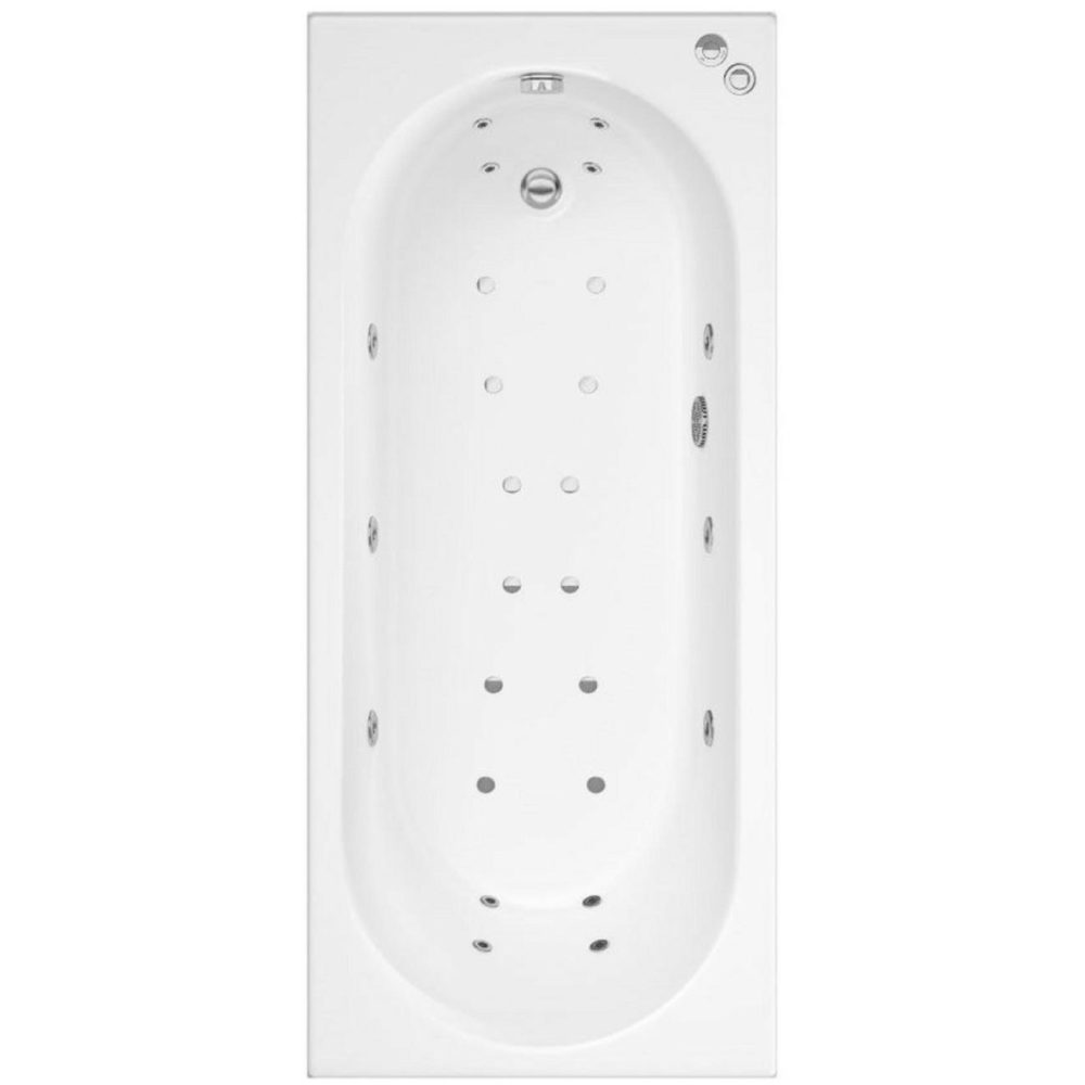 Double Ended Whirlpool Spa Bath With 14 Whirlpool & 12 Airspa Jets 1800 X 800Mm – Burford Bathroom