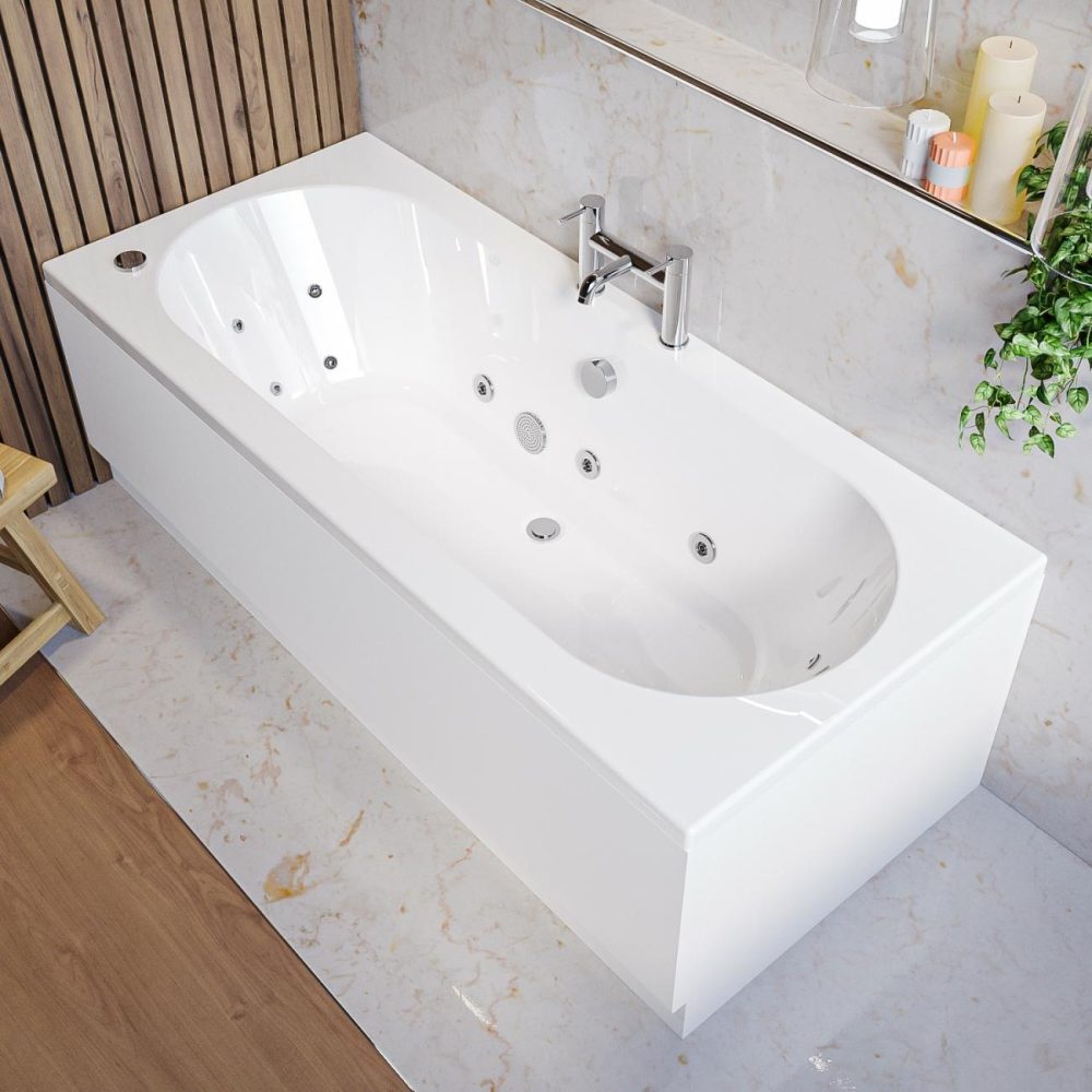 Double Ended Whirlpool Spa Bath With 14 Whirlpool Jets 1700 X 750Mm – Burford Bathroom