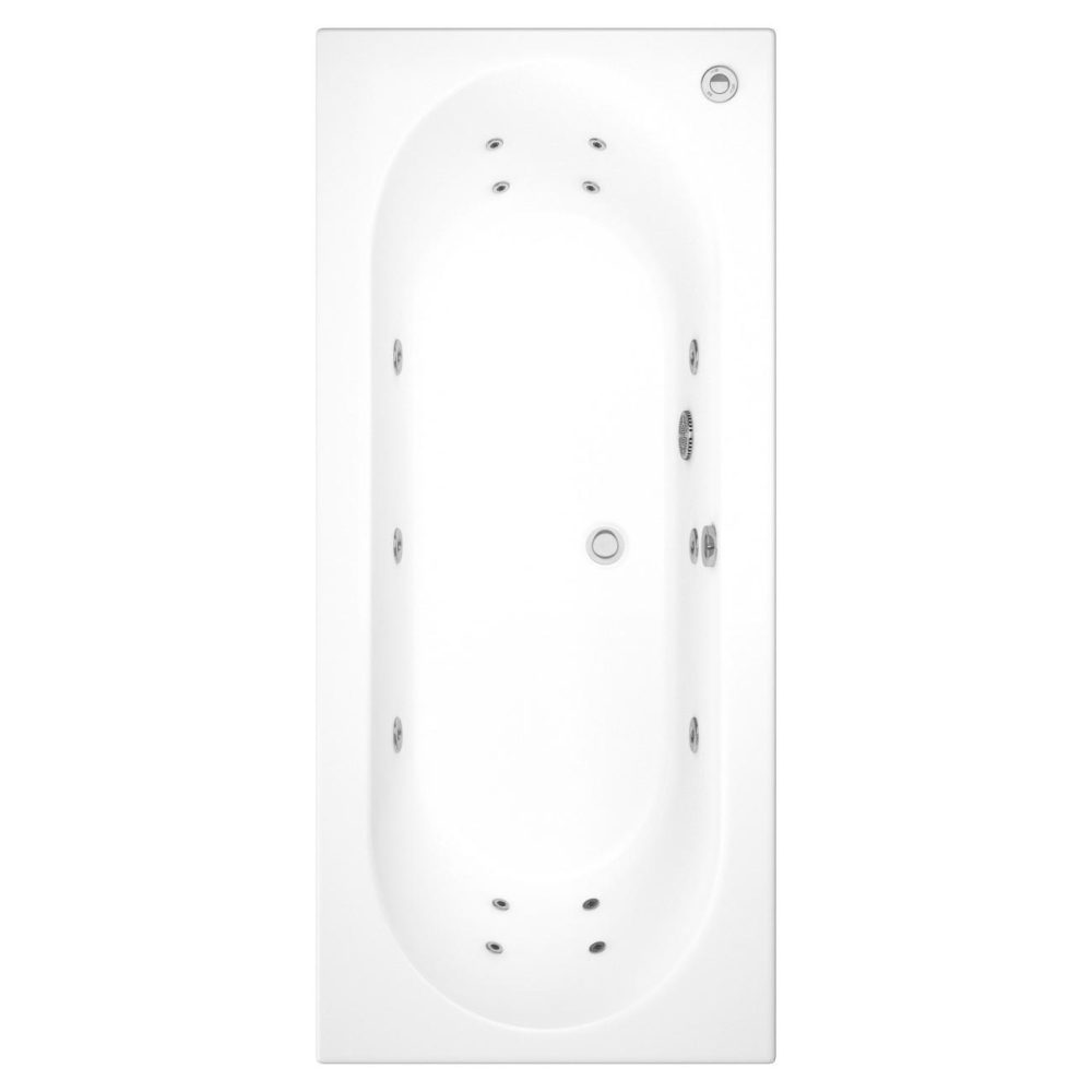 Double Ended Whirlpool Spa Bath With 14 Whirlpool Jets 1700 X 750Mm – Burford Bathroom