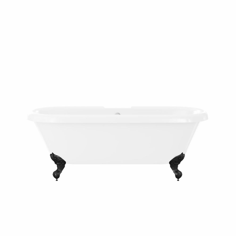 Freestanding Double Ended Roll Top Bath With Black Feet 1690 X 740Mm – Park Royal Bathroom