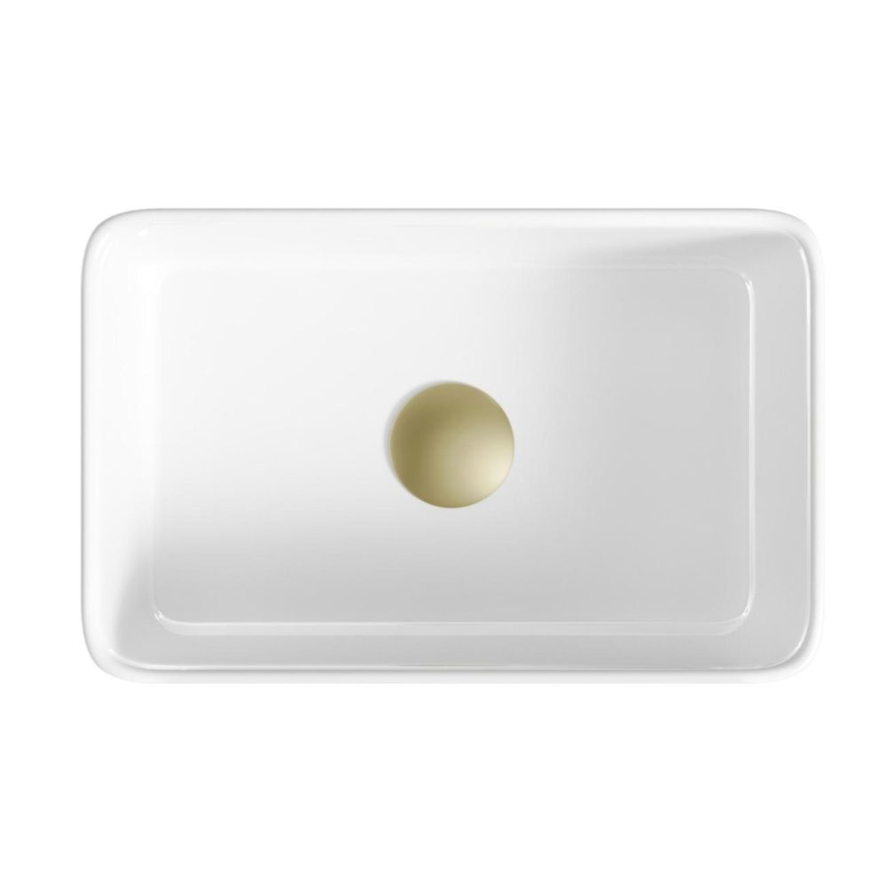 Gloss White Rectangular Countertop Basin 361Mm – Vida Basins