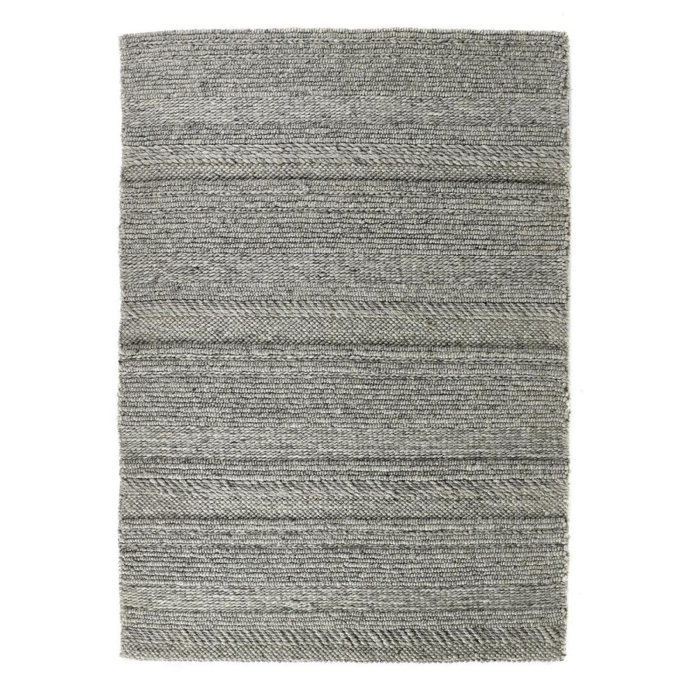 Grey Chunky Knit Rug 160X230Cm Dining