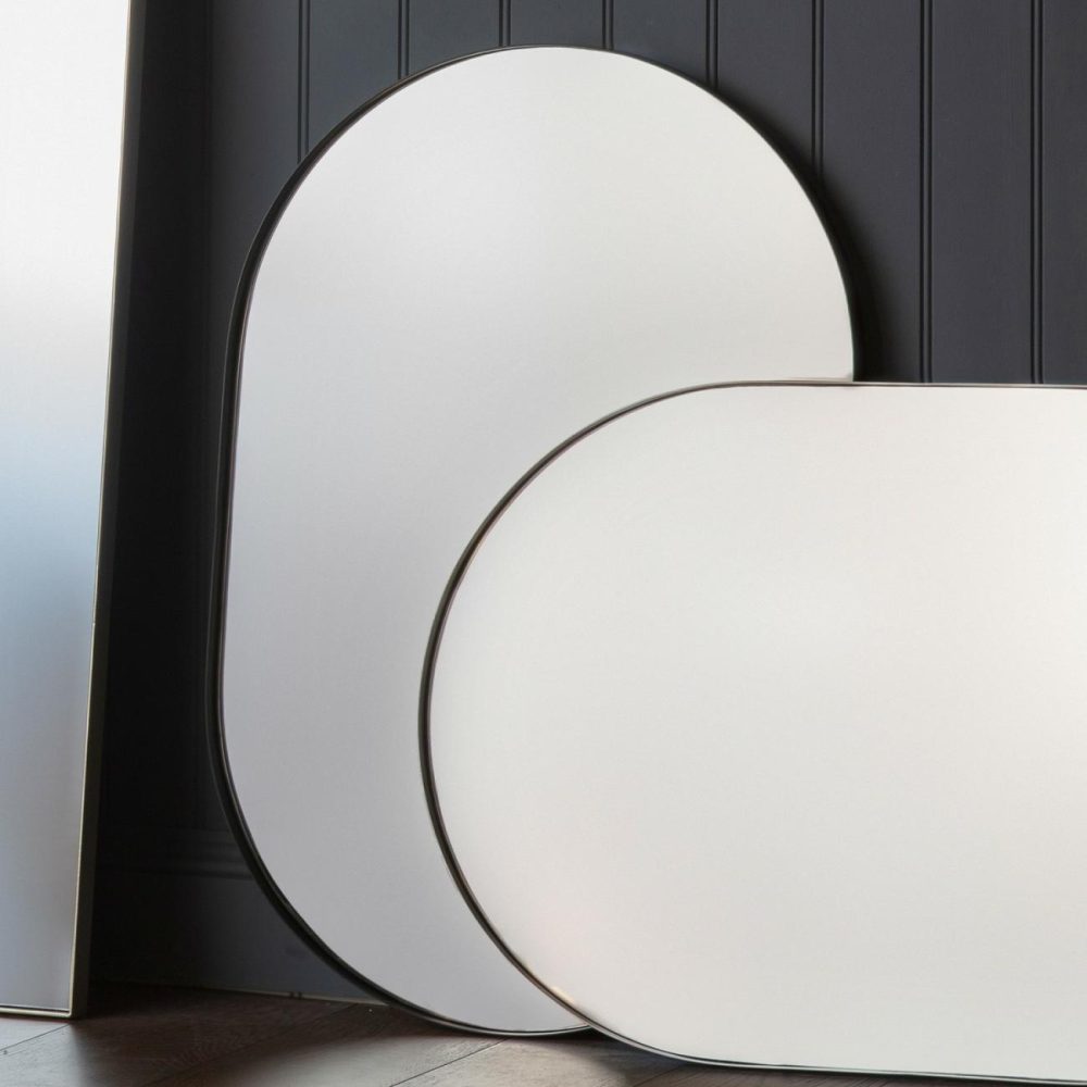 Harlee Elipse Mirror Black – Caspian House Dining