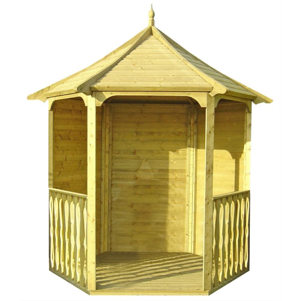 Hexagonal Pressure Treated Garden Arbour 6 X 7Ft Buildings & Storage