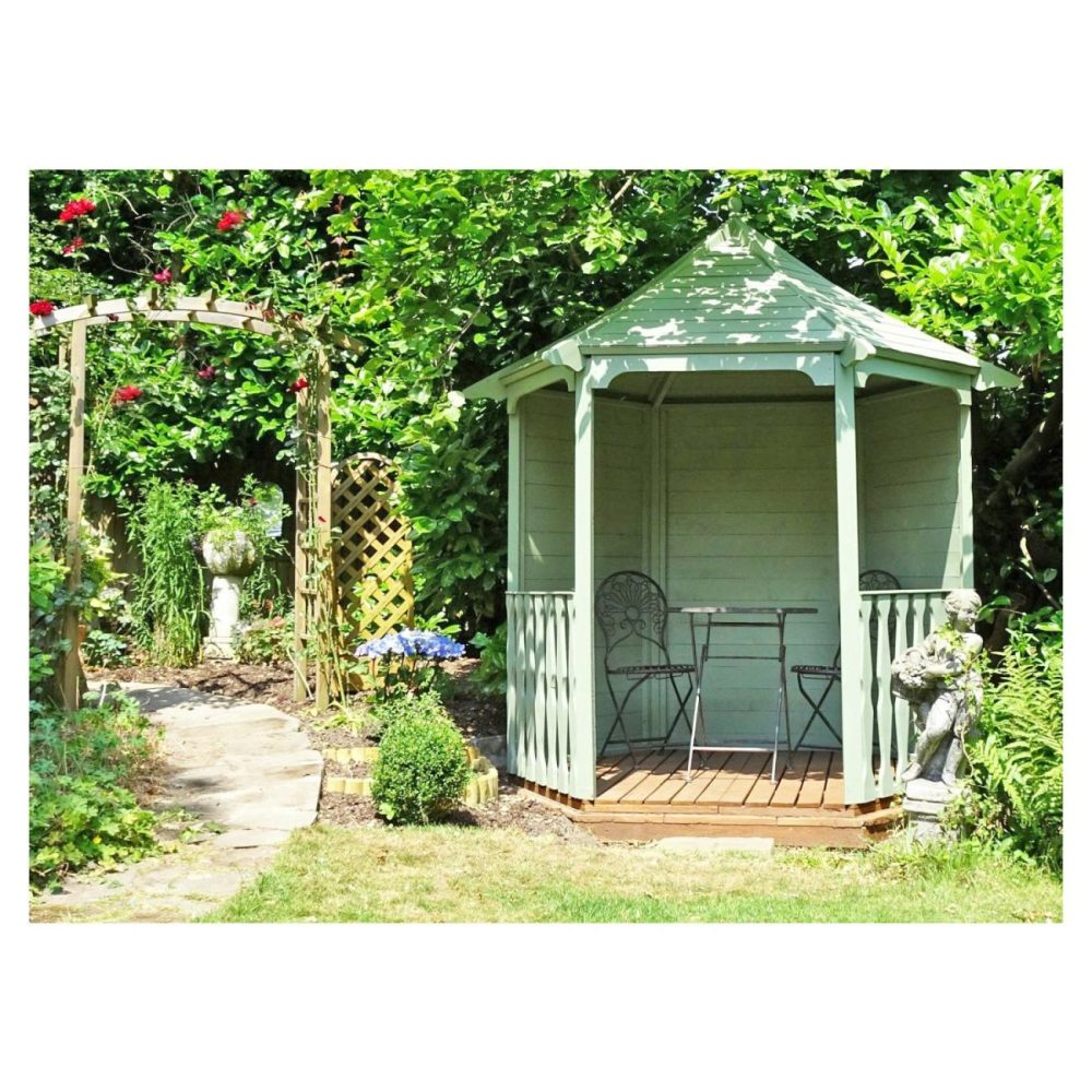 Hexagonal Pressure Treated Garden Arbour 6 X 7Ft Buildings & Storage