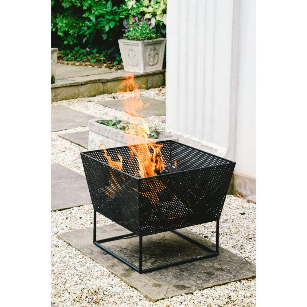 Ivyline Outdoor Norfolk Firebowl Black Iron Garden