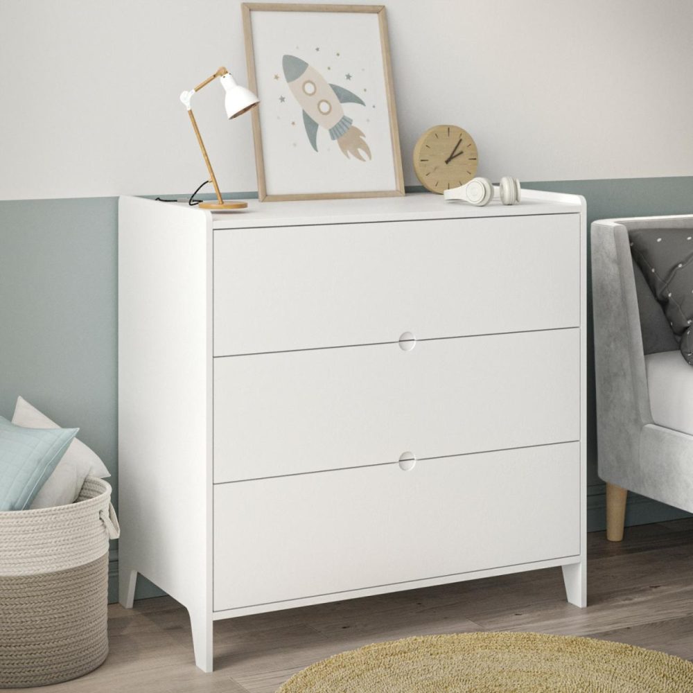 Kids White Scandi Chest Of 3 Drawers – Niko Chest Of Drawers