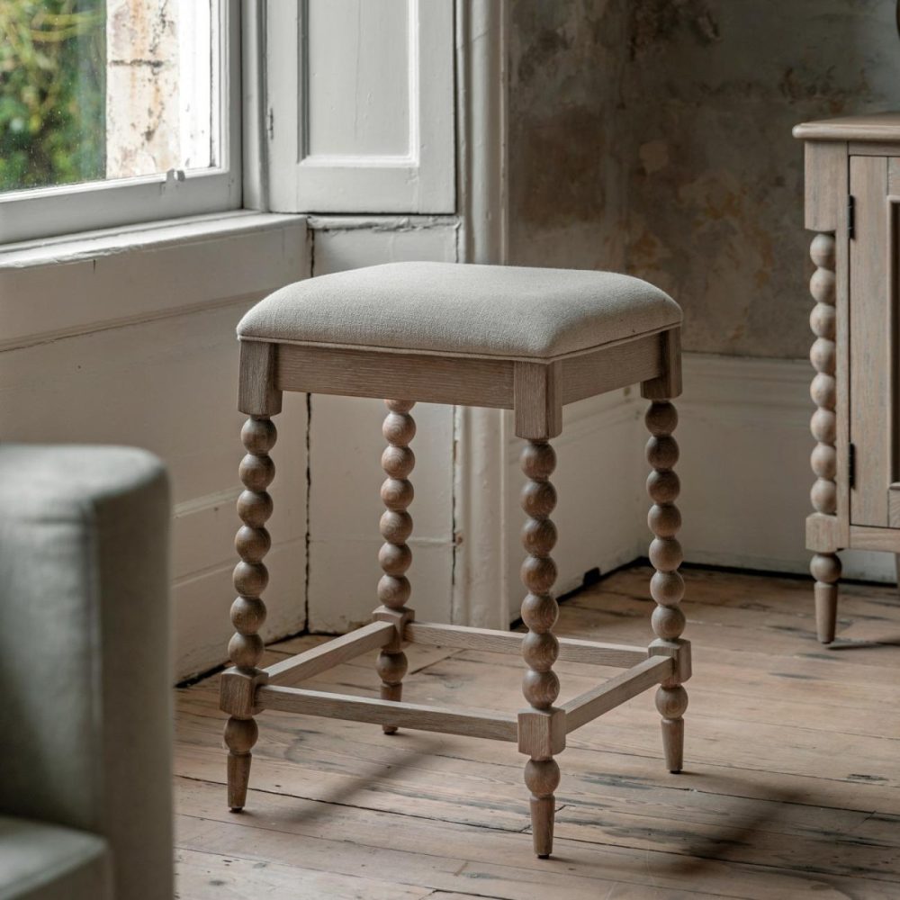 Kitchen Stool With Bobbin Detail – Artisan- Caspian House Bar & Kitchen Stools