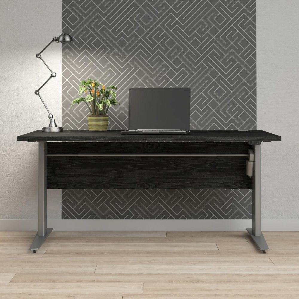 Large Black Wood Standing Desk With Electric Control – Prima Office