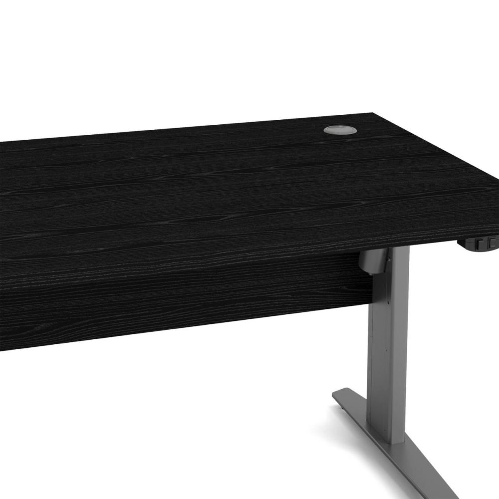 Large Black Wood Standing Desk With Electric Control – Prima Office