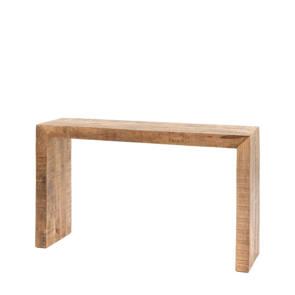 Large Natural Mango Wood Console Table – Lowa – Caspian House Console Tables