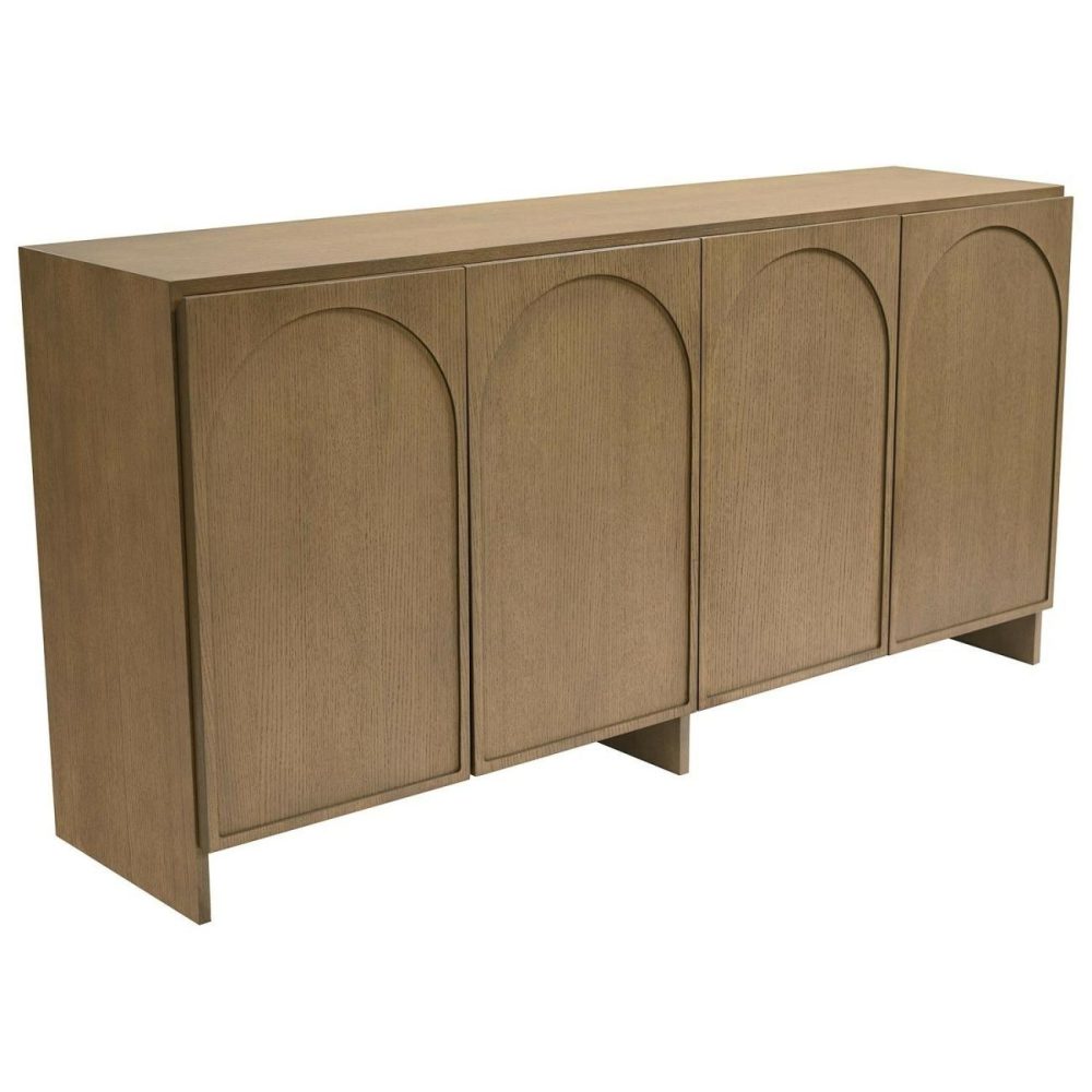 Large Oak Sideboard With Arch Detail – 4 Doors – Ellie Furniture