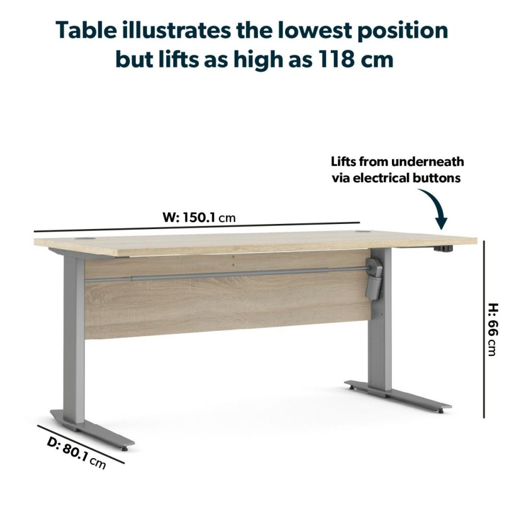 Large Oak Standing Desk With Electric Control – Prima Office