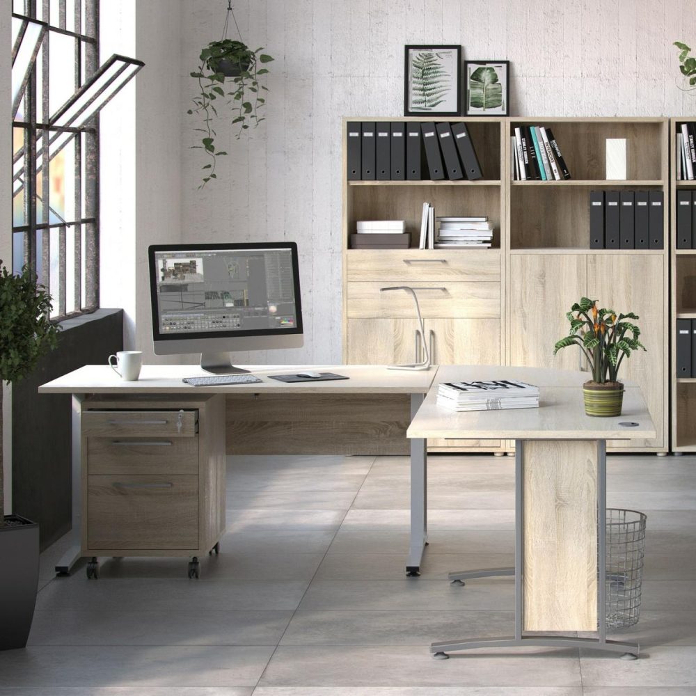 Large Oak Standing Desk With Electric Control – Prima Office