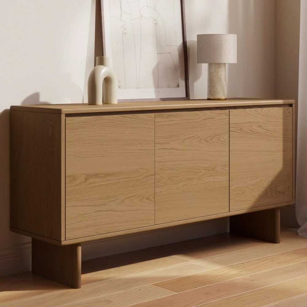 Large Rustic Oak Sideboard – 3 Doors – 150Cm – Mia Furniture