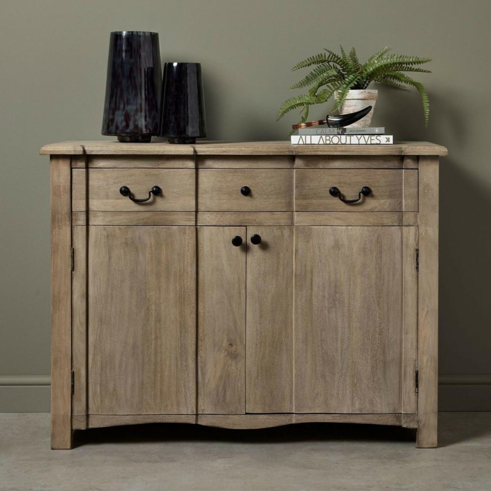 Large Solid Mango Wood Sideboard With Drawer – Copgrove Furniture