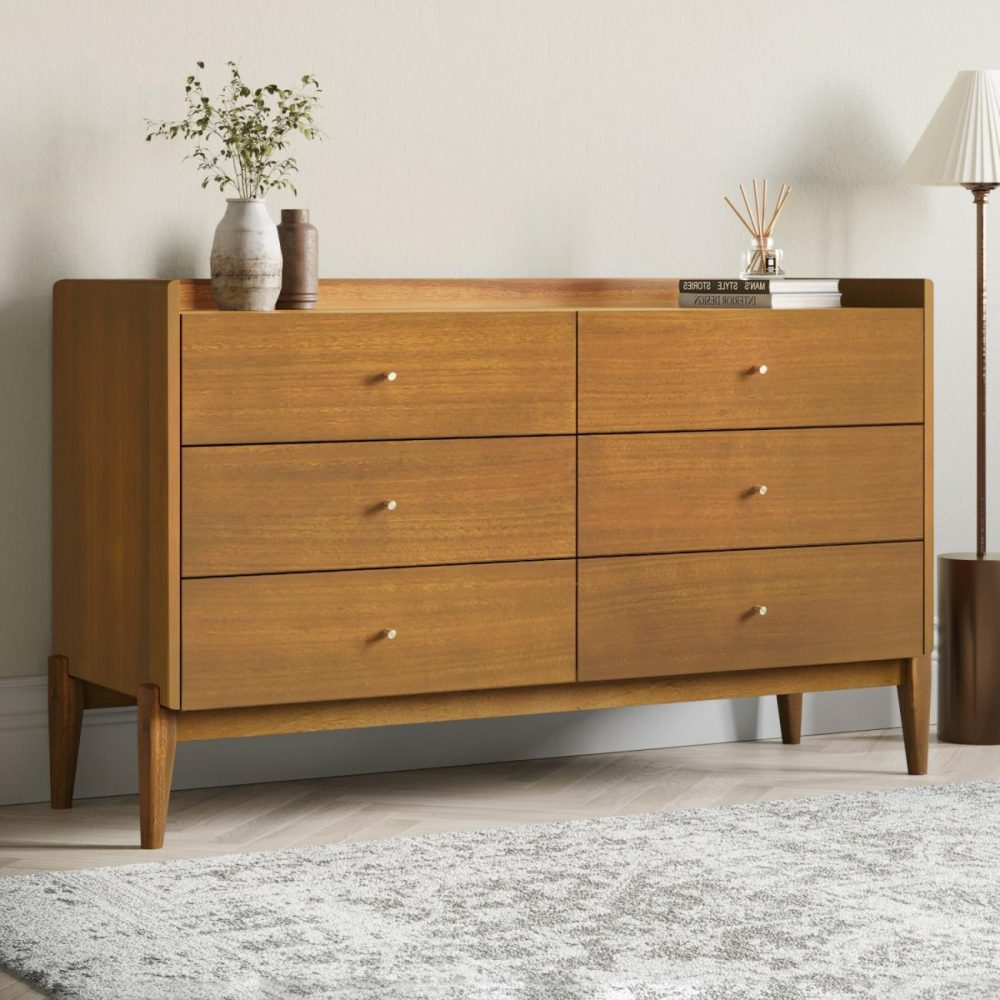 Large Wooden Mid-Century Sideboard With Drawers – Rumi Furniture