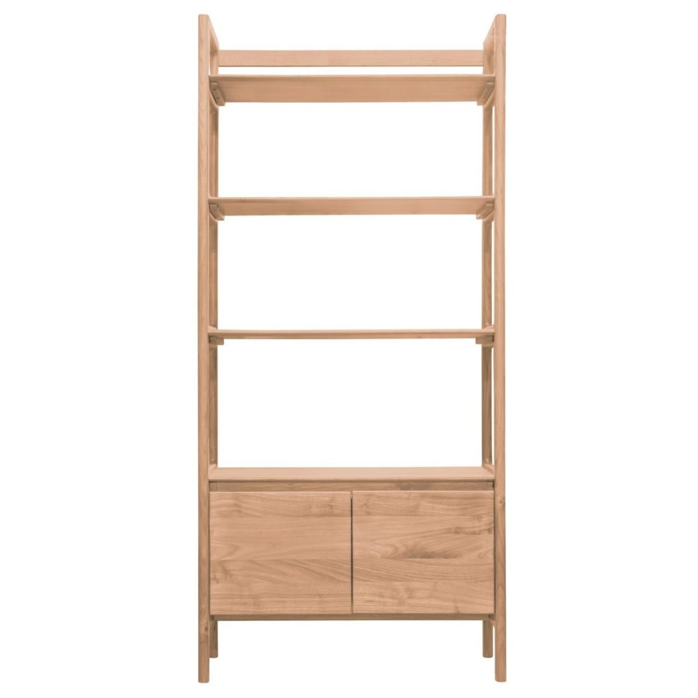 Madrid Soild Oak Bookcase With Storage – Caspian House Office