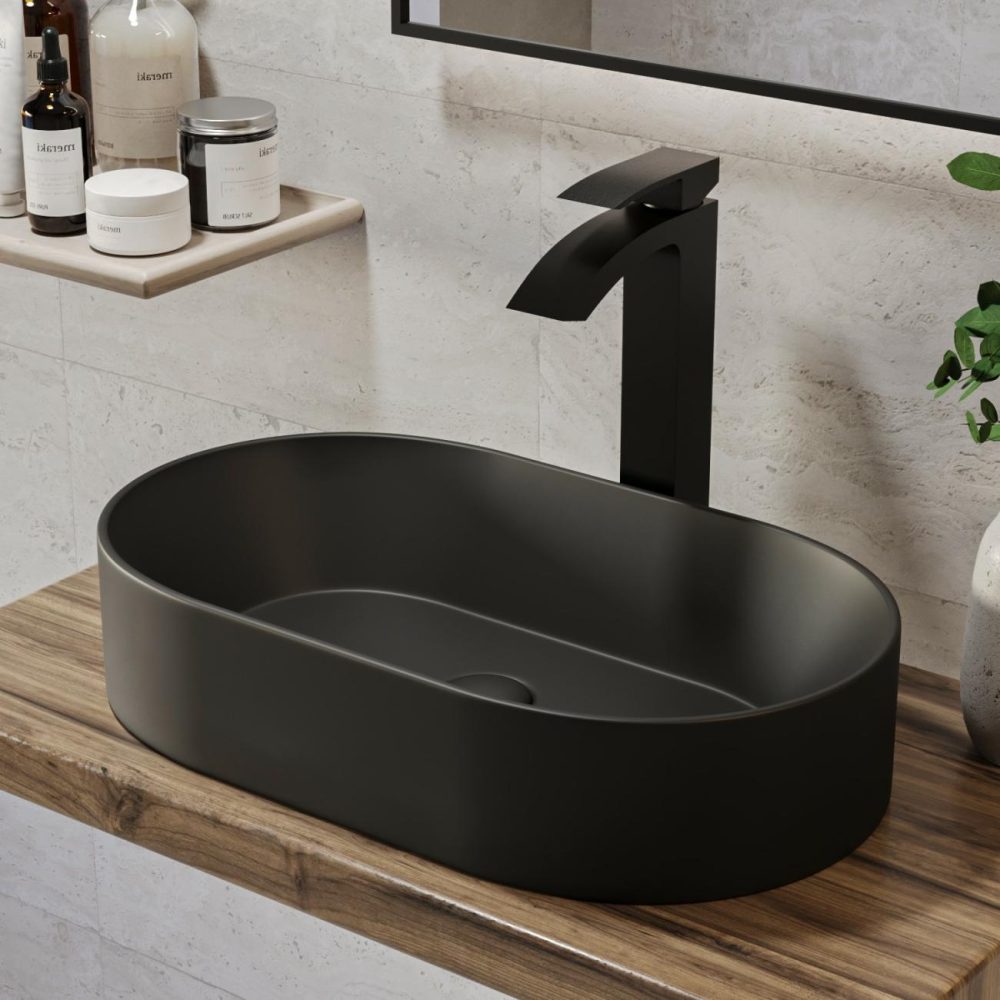 Matt Black Countertop Basin 525Mm – Tennessee Basins