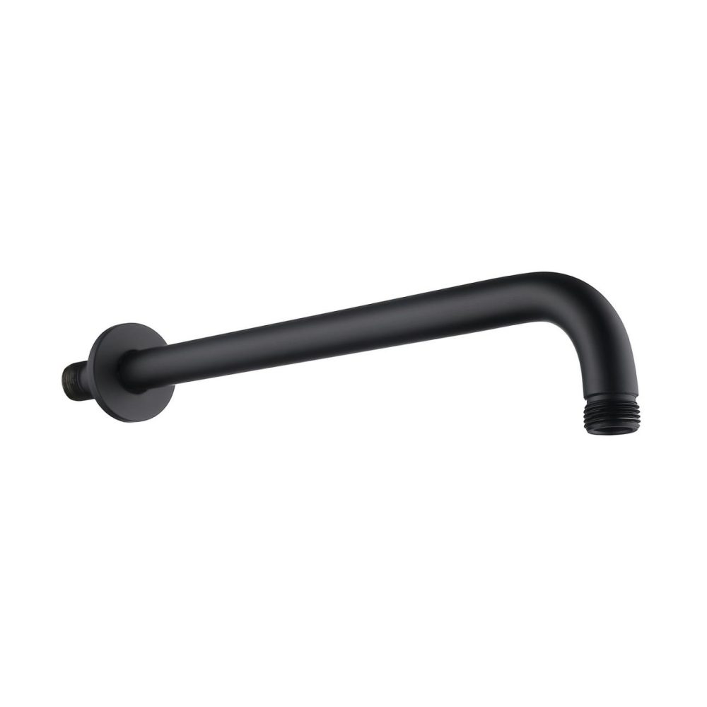 Matt Black Dual Control Concealed Valve – 1 Outlet & Matt Black Shower Head & Wall Arm Bathroom