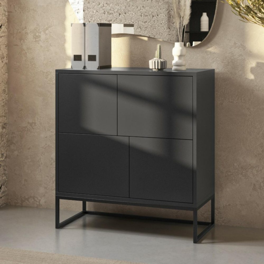 Matt Black Multi Office Cupboard – Larsen Office