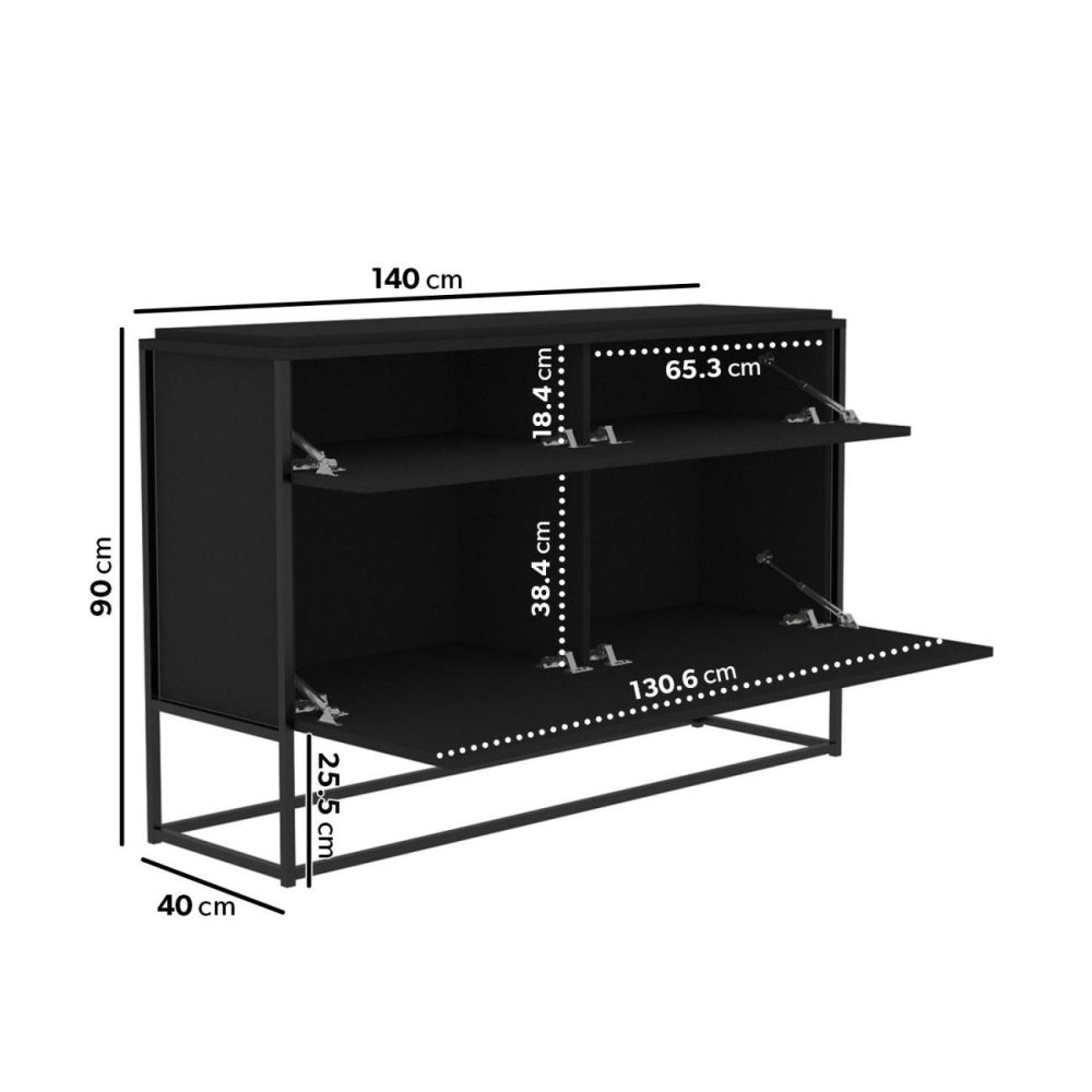 Matt Black Office Storage Cabinet – Larsen Office