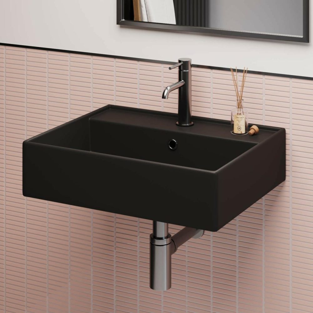 Matt Black Square Wall Hung Basin 497Mm – Bowen Basins