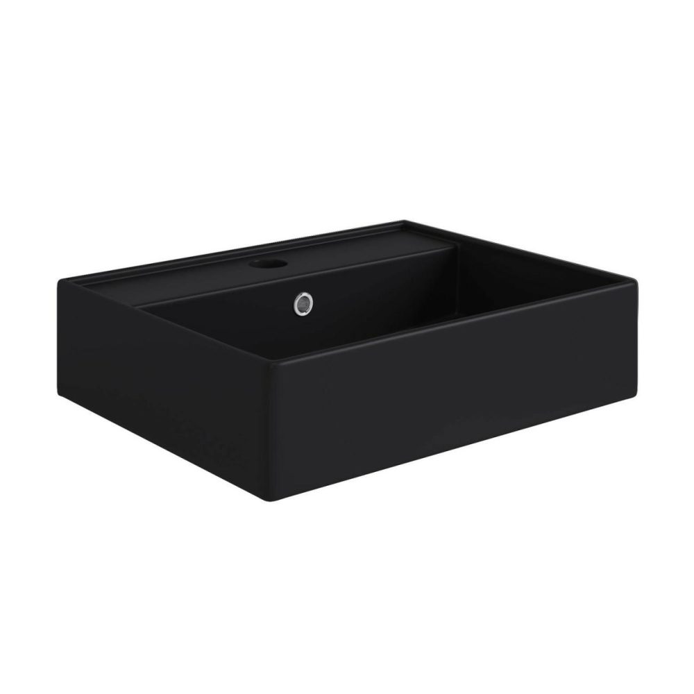 Matt Black Square Wall Hung Basin 497Mm – Bowen Basins