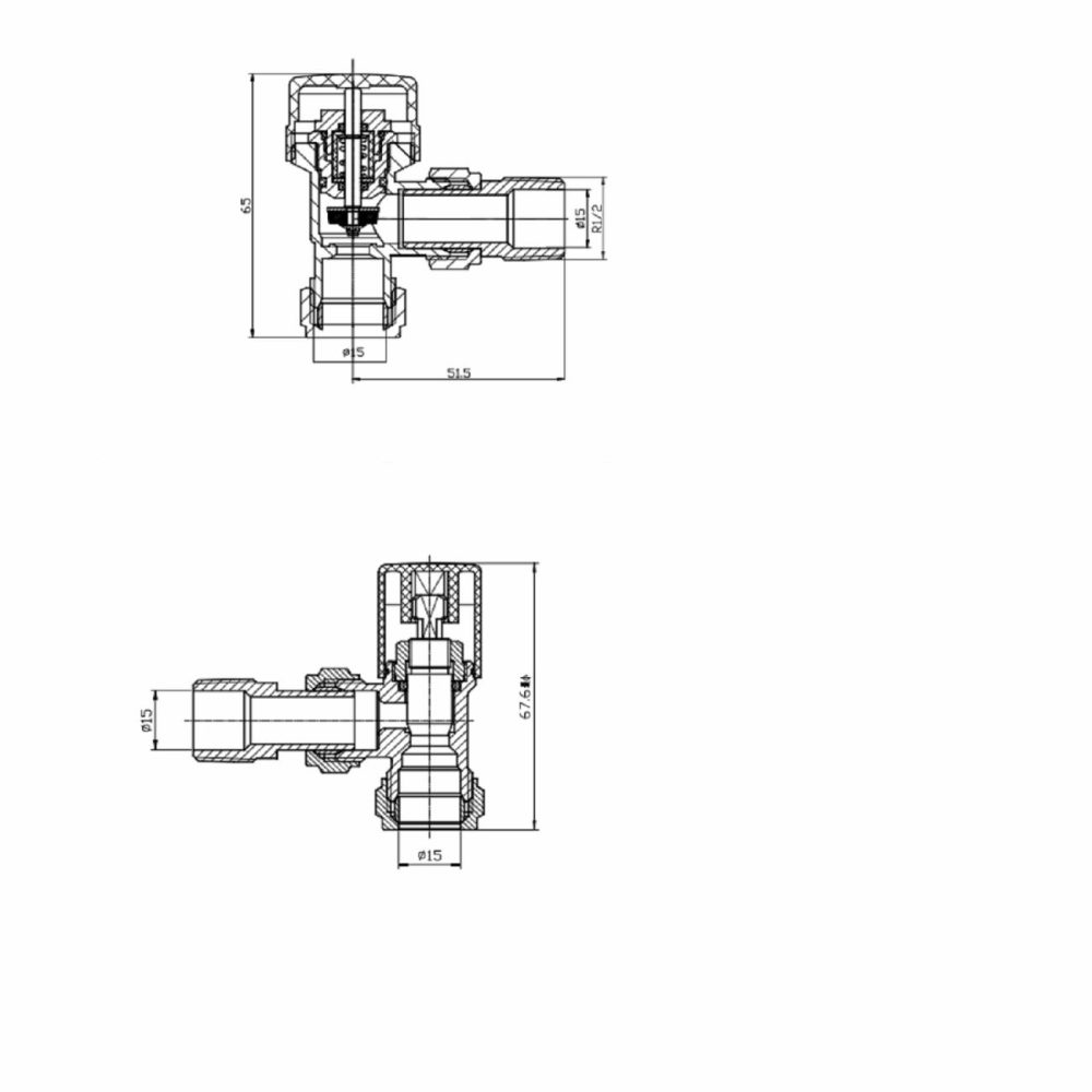 Matt Black Thermostatic Angled Radiator Valves Fires