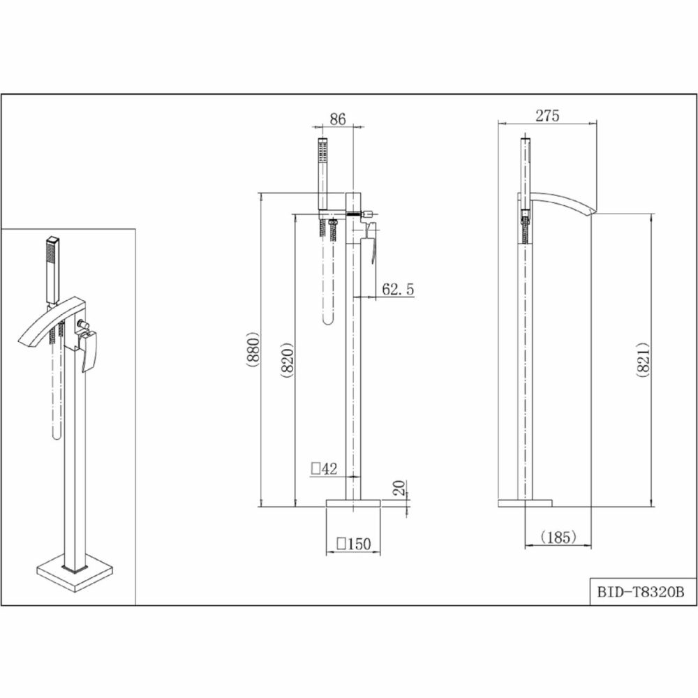 Matt Black Waterfall Freestanding Tap & Basin Tap Pack – Wave Bathroom