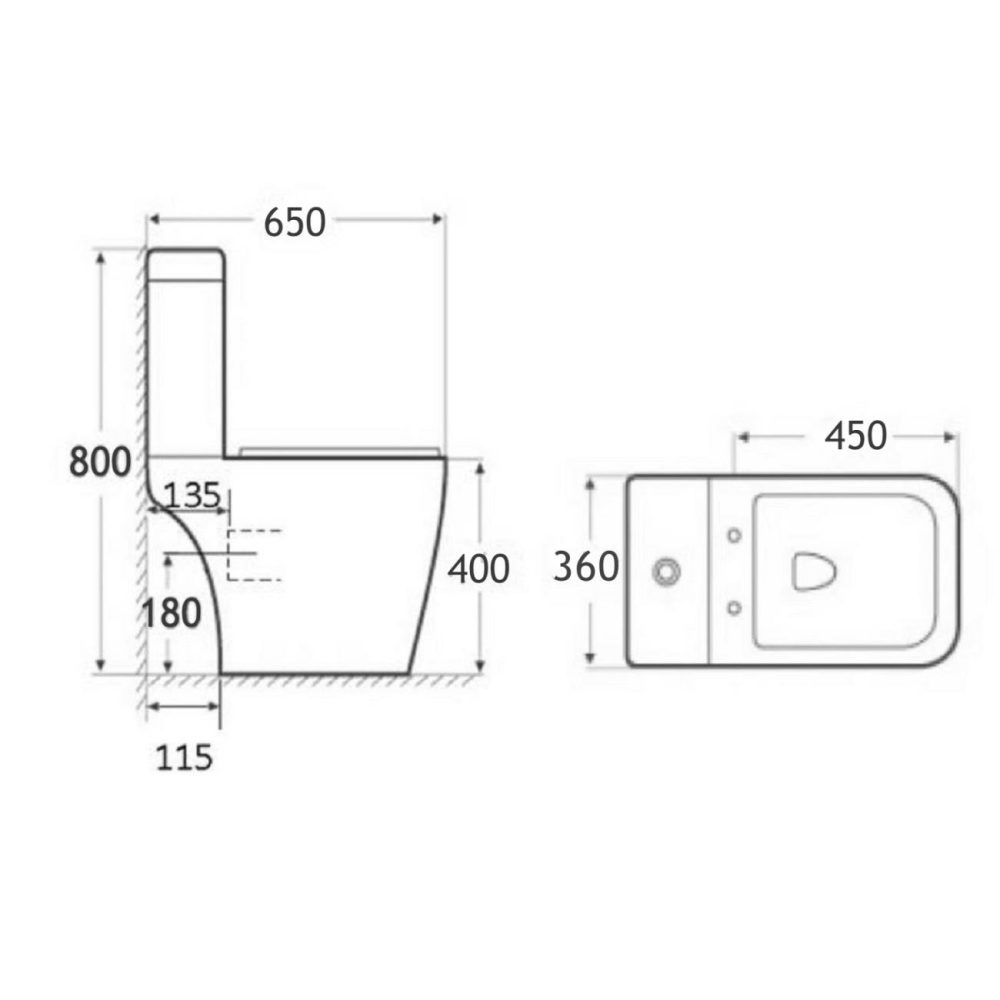 Modern Freestanding 1300Mm Bath Suite With Toilet & Basin – Tetra Bath Suites