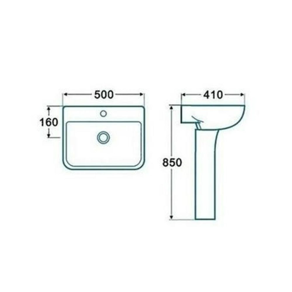 Modern Freestanding 1300Mm Bath Suite With Toilet & Basin – Tetra Bath Suites