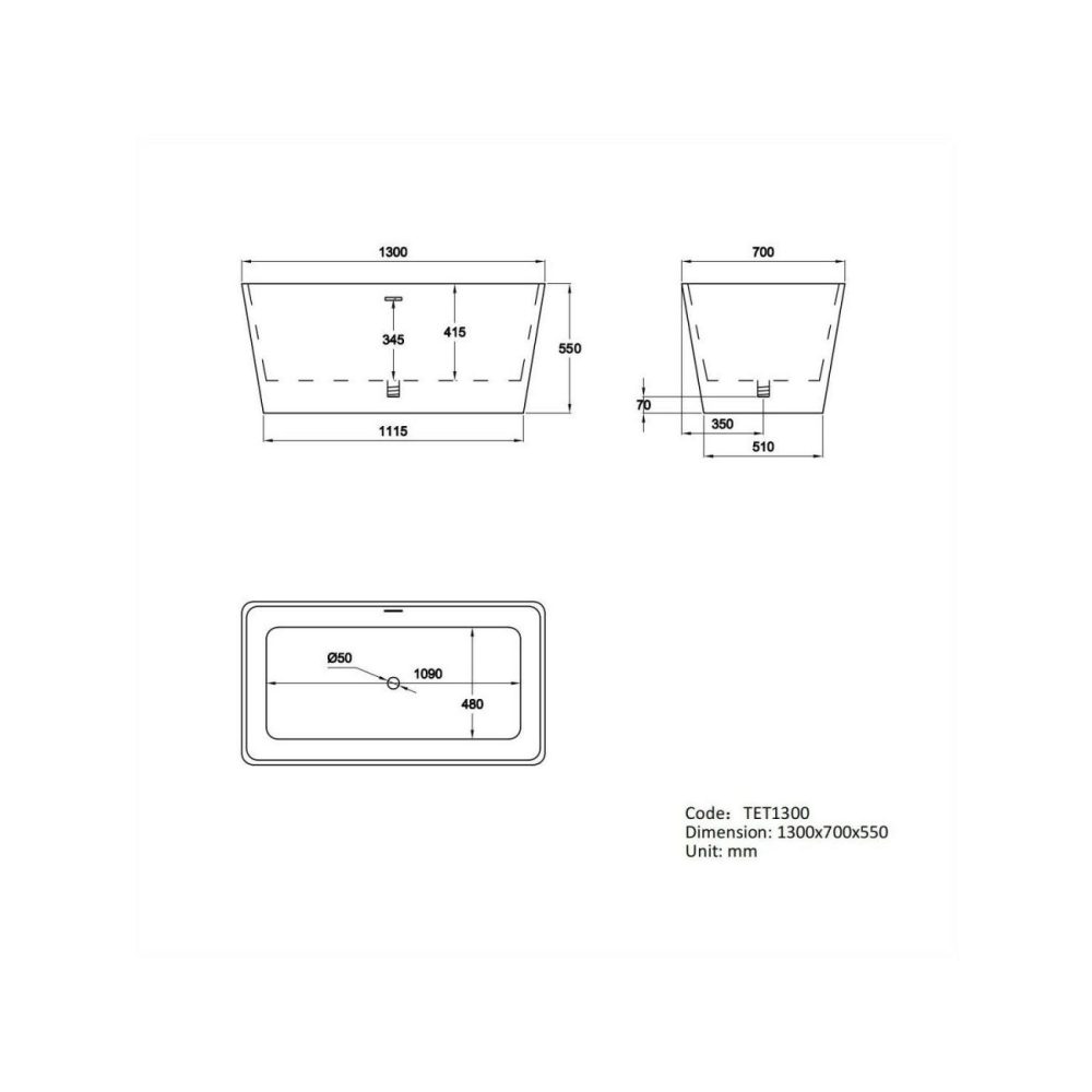 Modern Freestanding 1300Mm Bath Suite With Toilet & Basin – Tetra Bath Suites